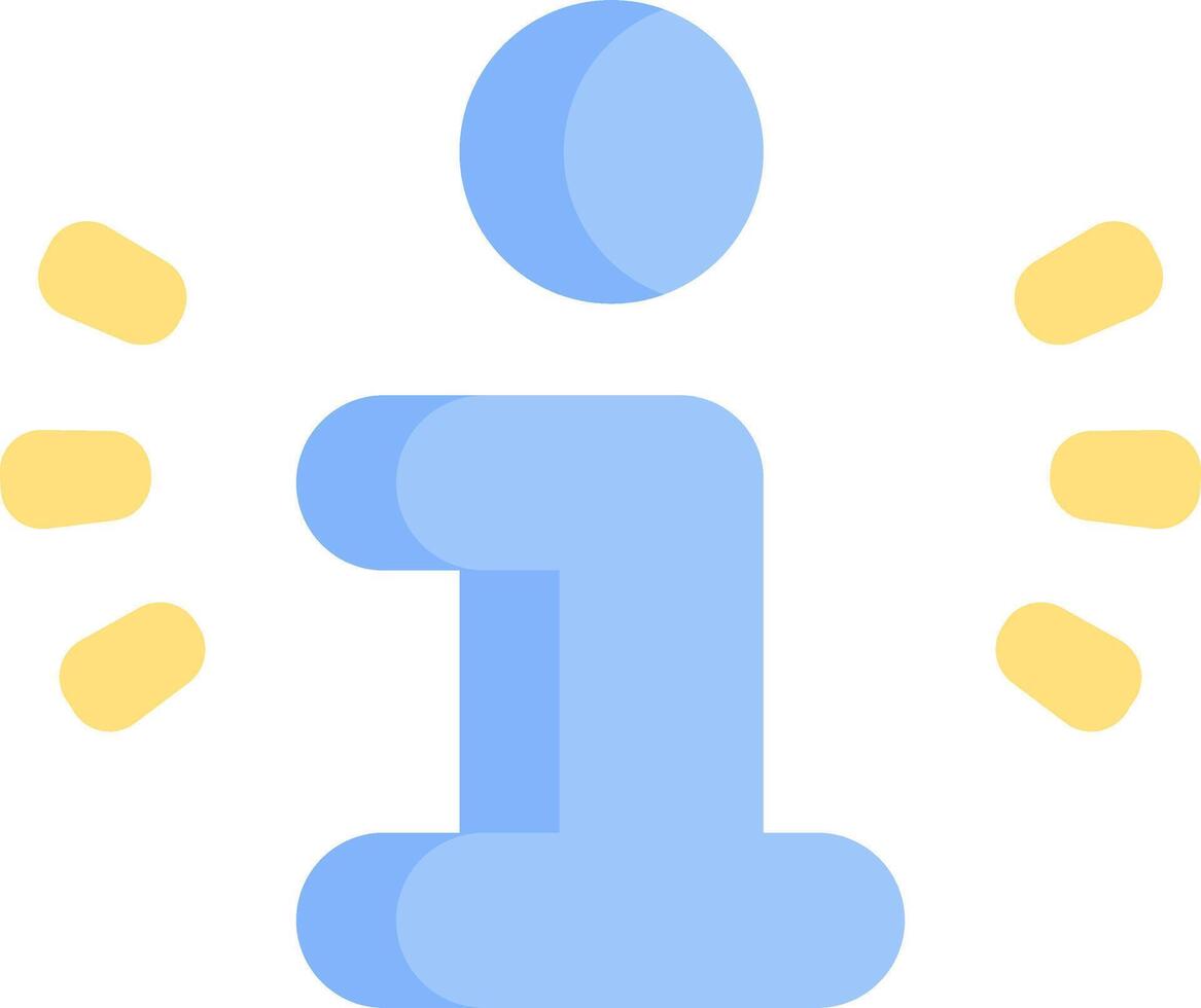 A blue number one icon with yellow dots vector