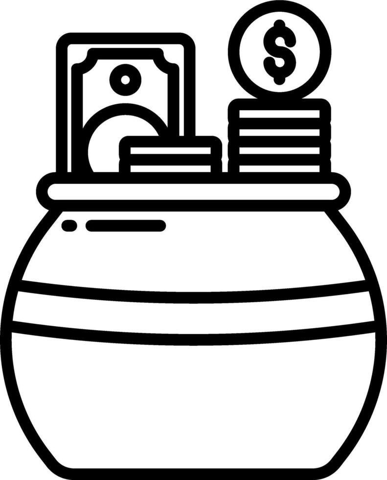 Money in a pot icon illustration vector