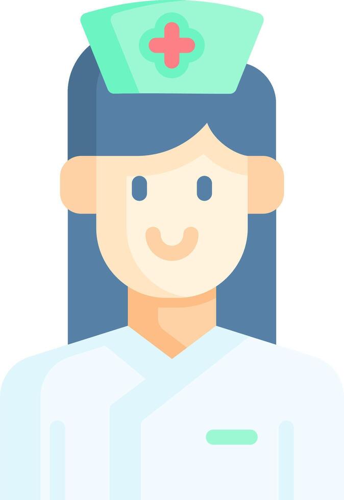 A cartoon nurse with a hat on her head vector
