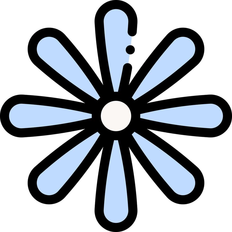A blue flower with a white center vector