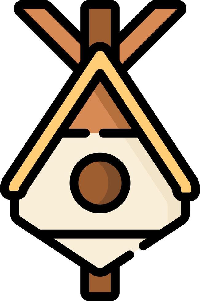 Bird house icon vector