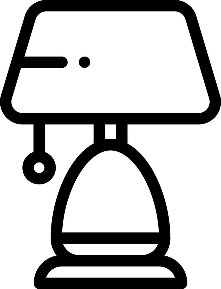 A black and white illustration of a lamp vector