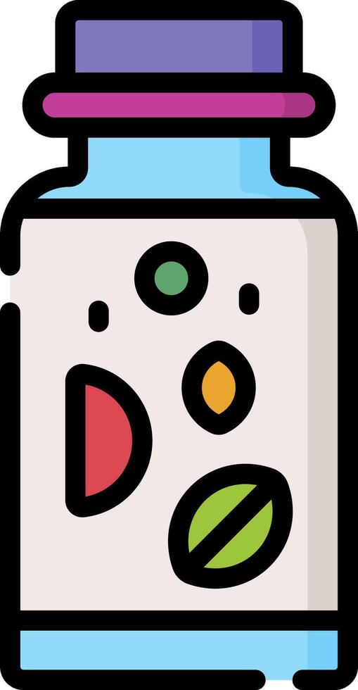 A jar with pills and pills in it vector