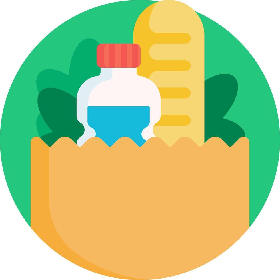 A bag with a bottle of water and a loaf of bread vector