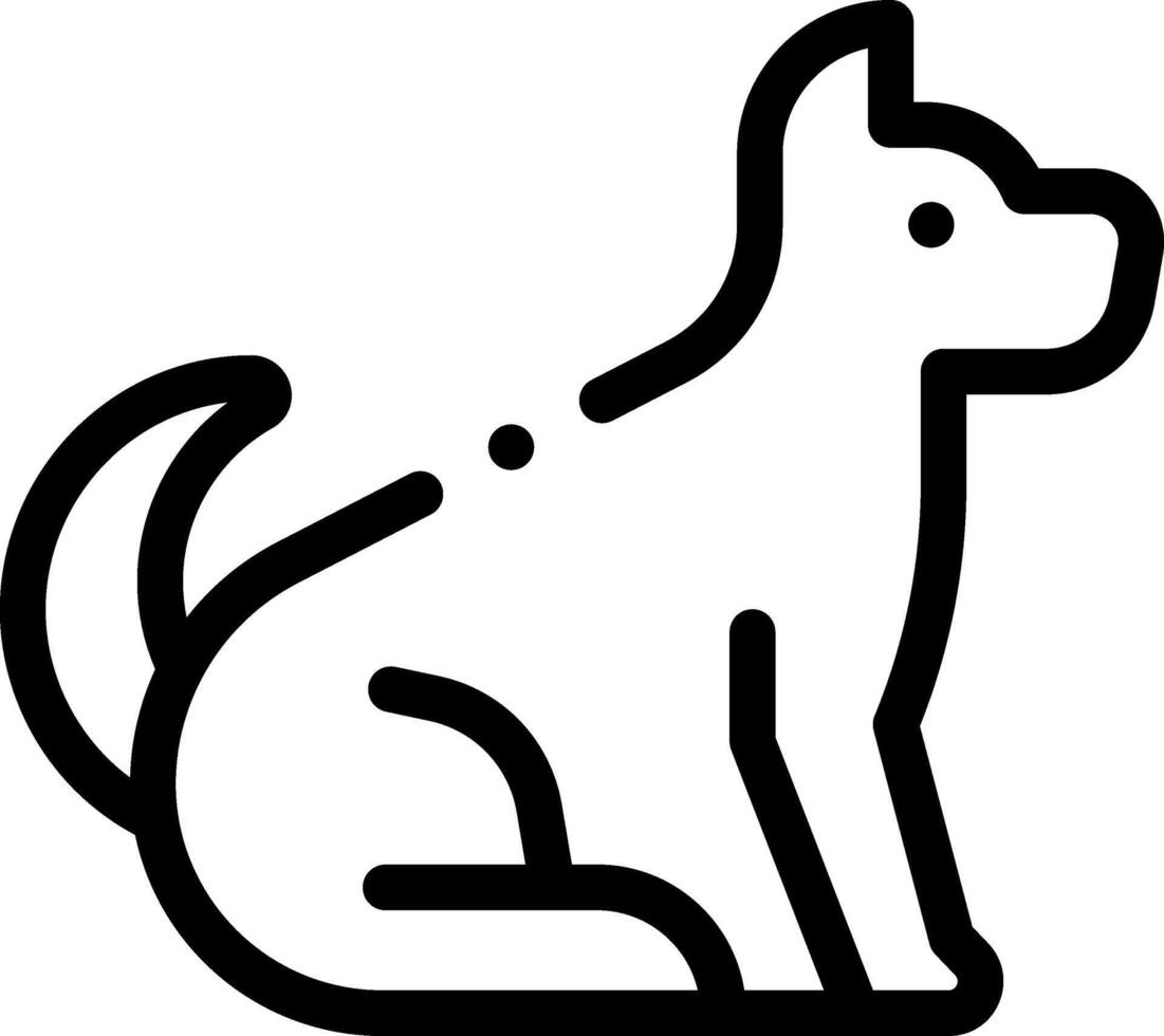 A black and white dog icon on a white background vector