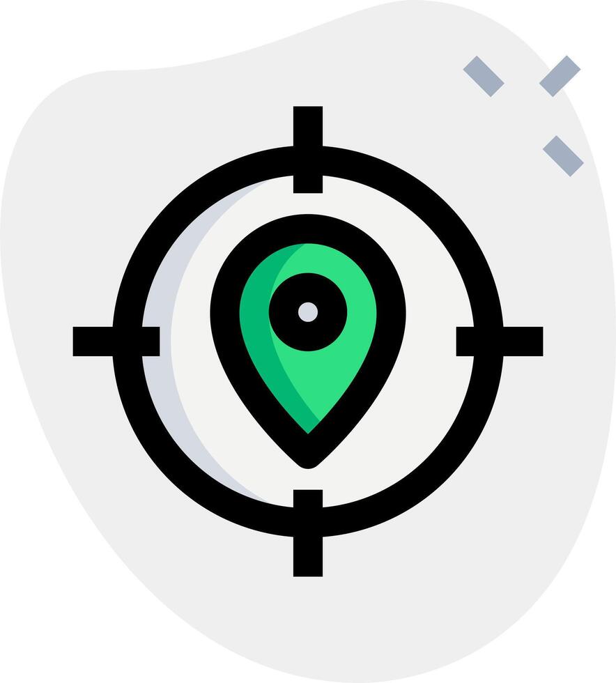 A green pin pointing to a location icon vector