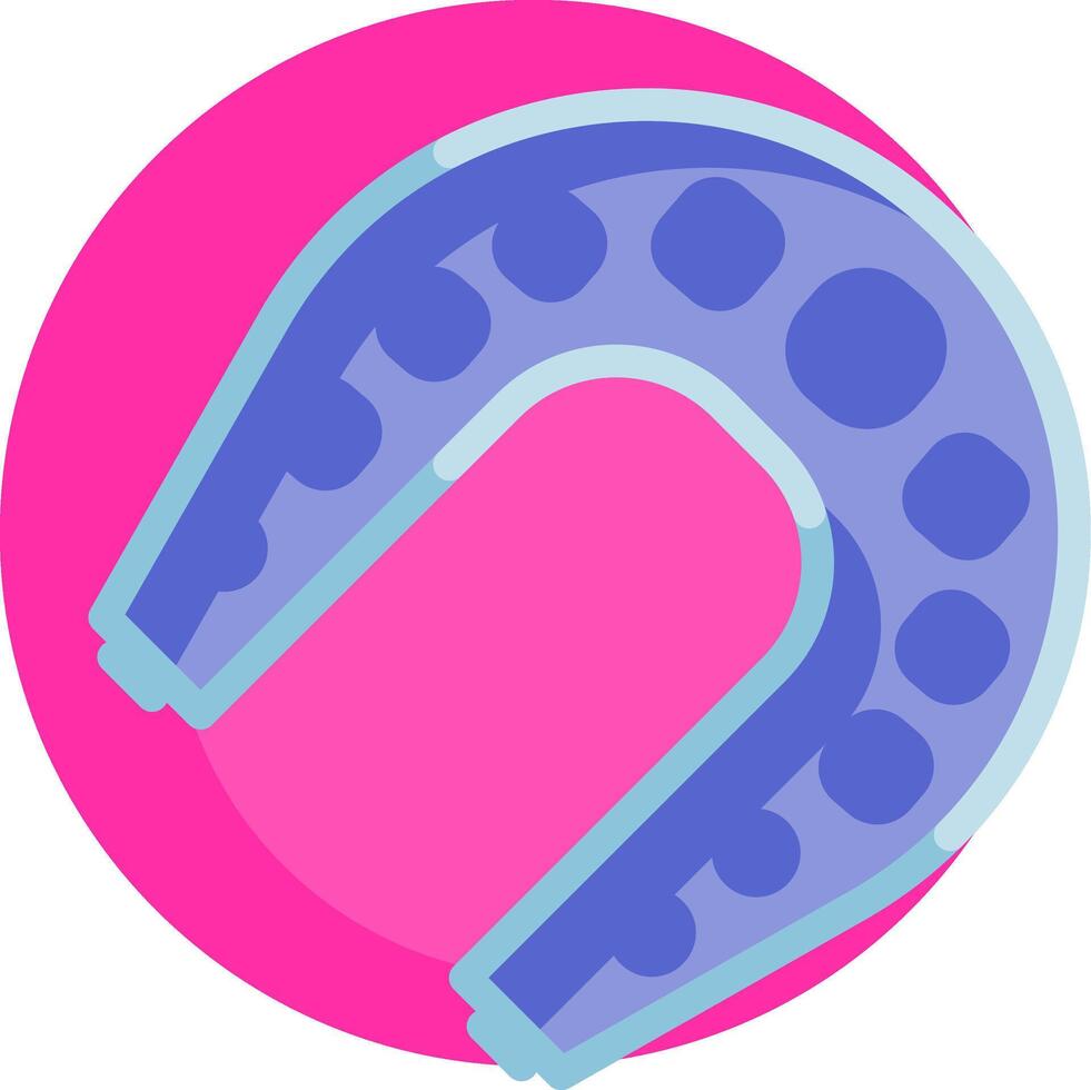 A horseshoe in a pink circle vector