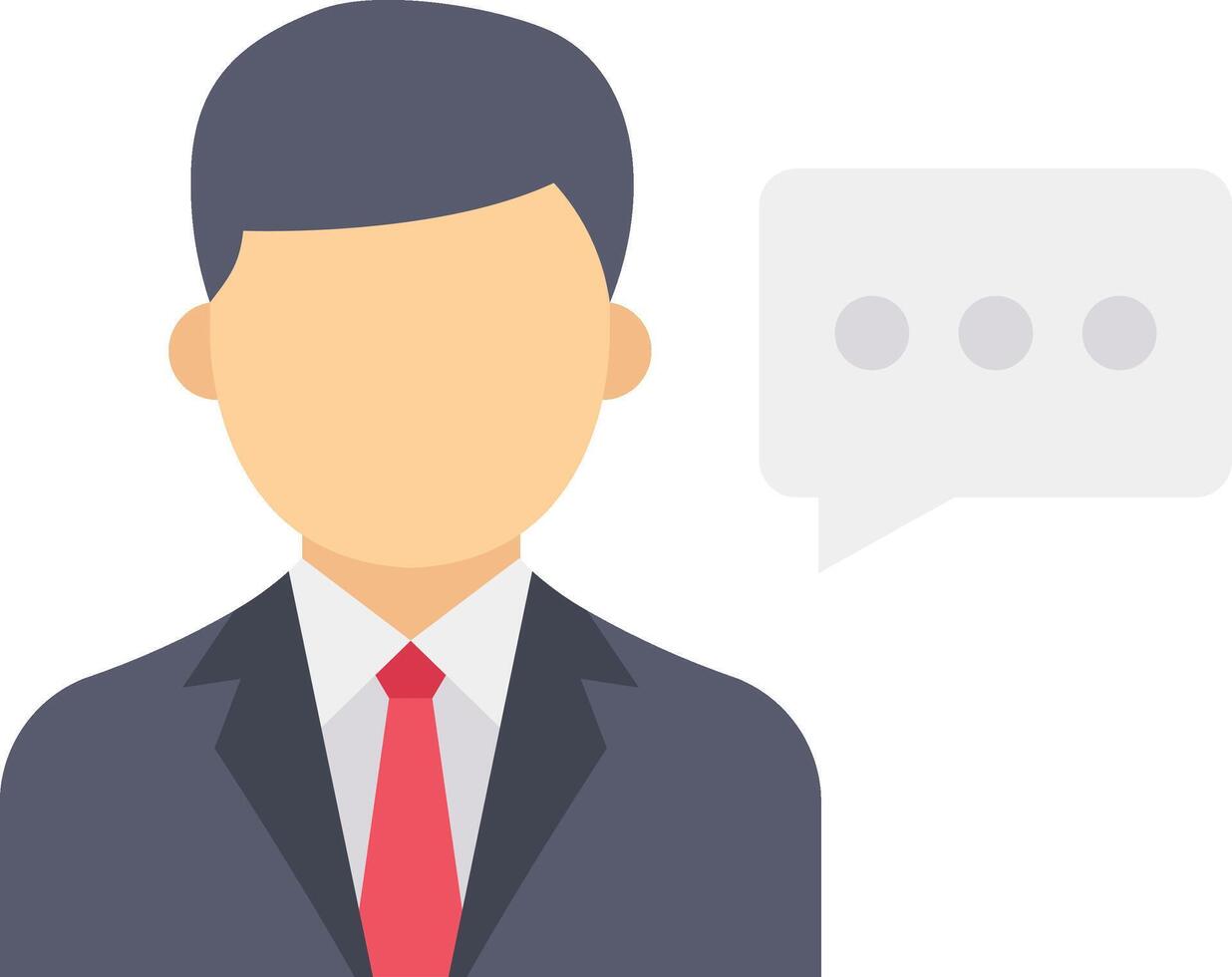 A man in a suit and tie is talking to a speech bubble vector