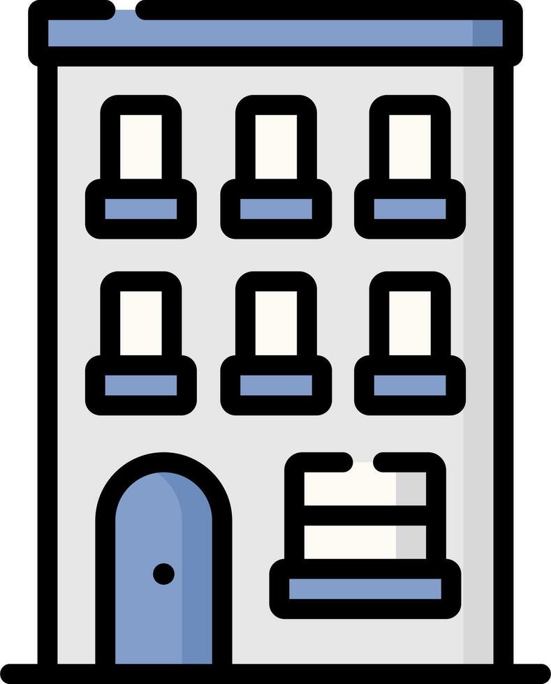 A building with windows and a door vector
