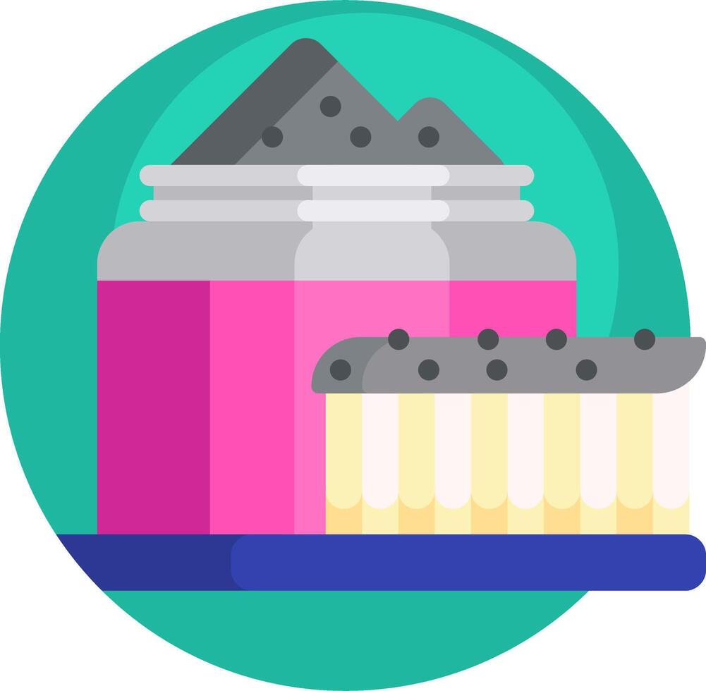 A jar of toothpaste and a toothbrush on a blue plate vector