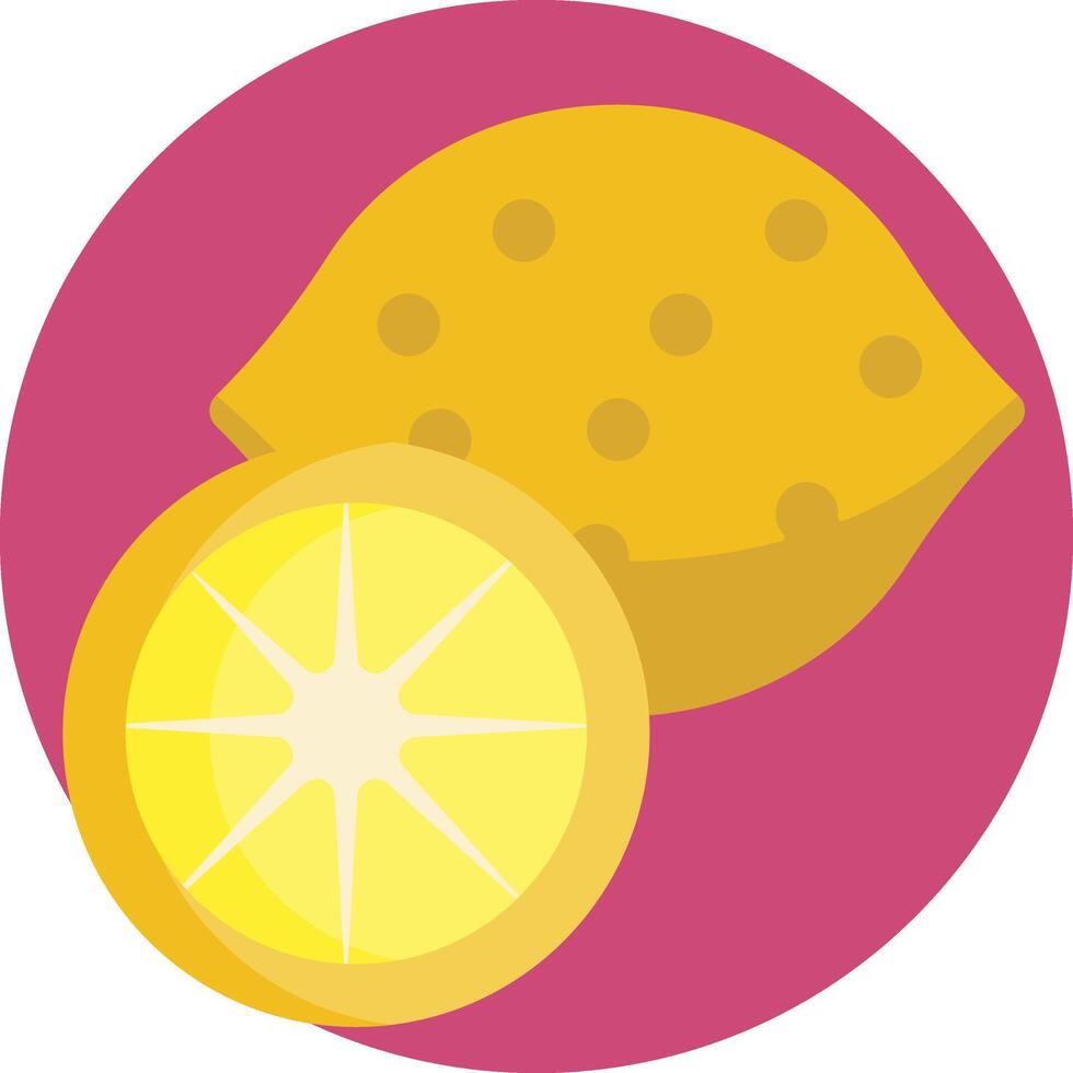 A lemon and a slice of lemon in a circle vector