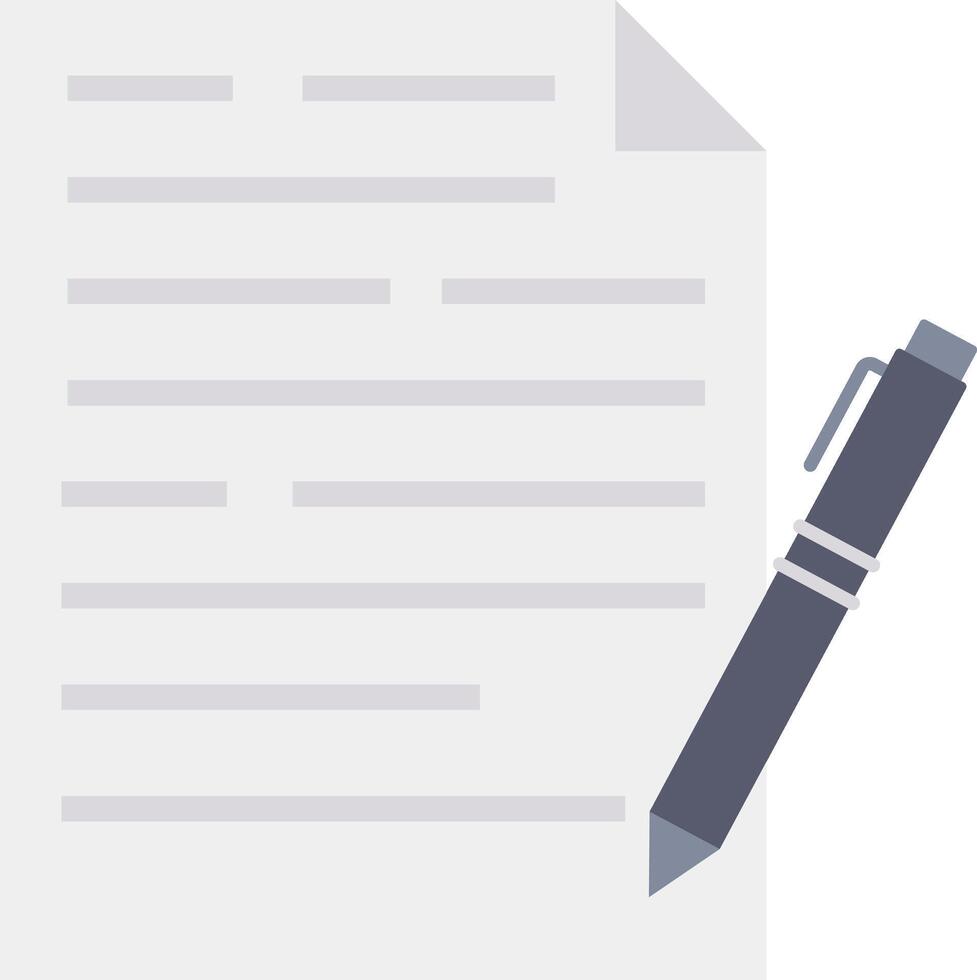 A pen and paper are sitting on top of a document vector