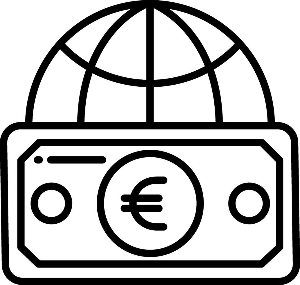 Money globe icon illustration vector