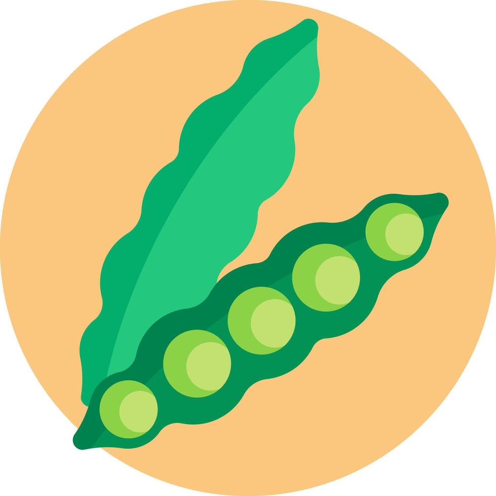 A green pea pod with two peas inside vector