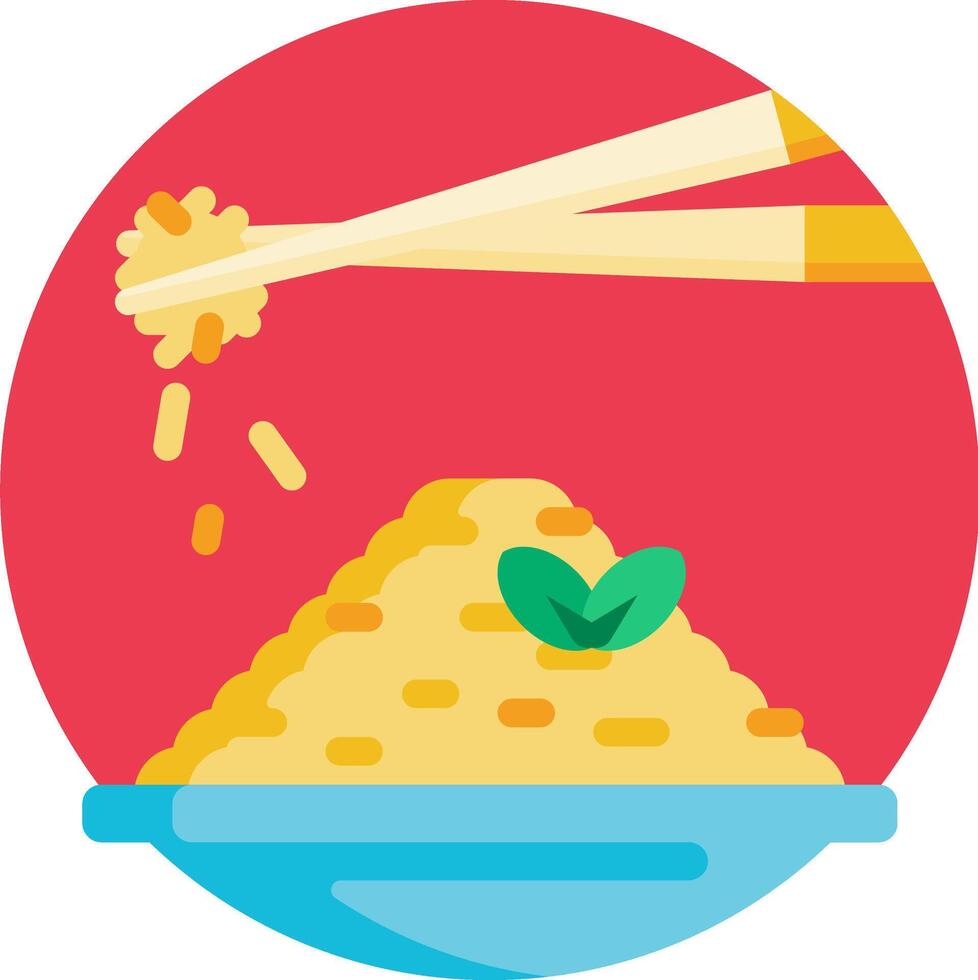 A plate with chopsticks and rice vector