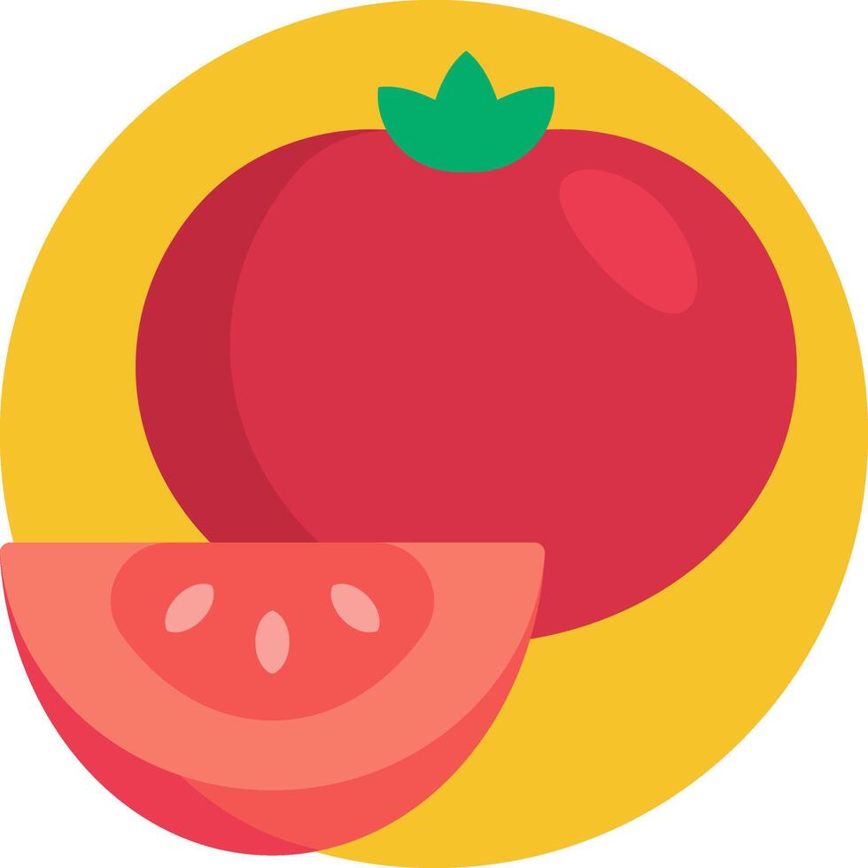 Tomato and slice icon vector