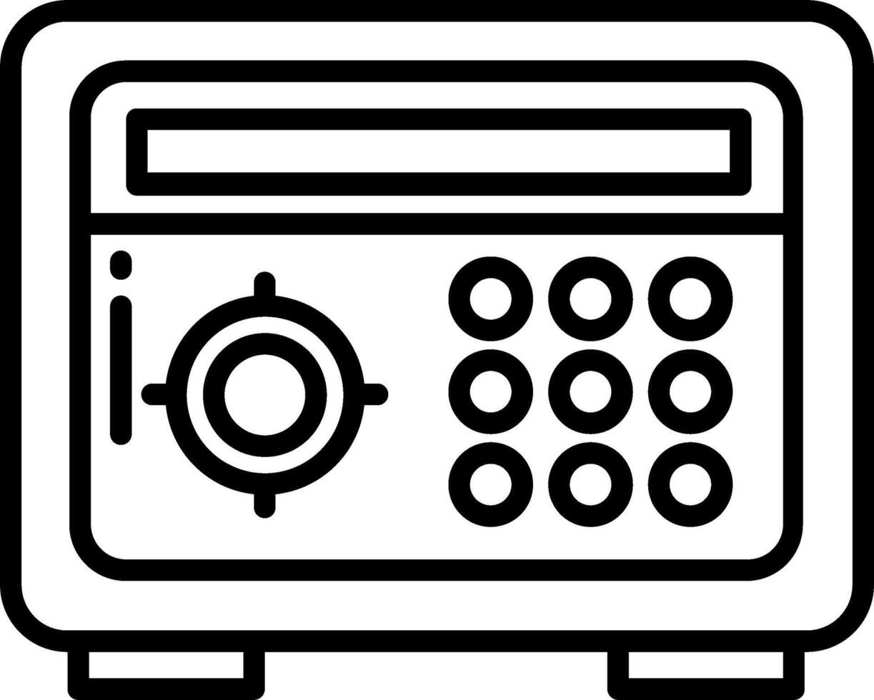 A black and white image of a safe vector