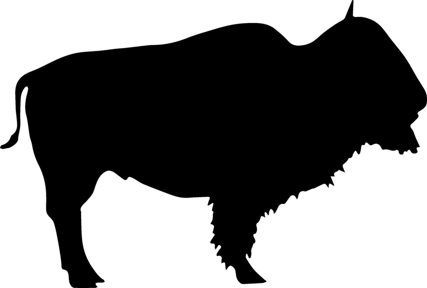 A bison is silhouetted against a white background vector
