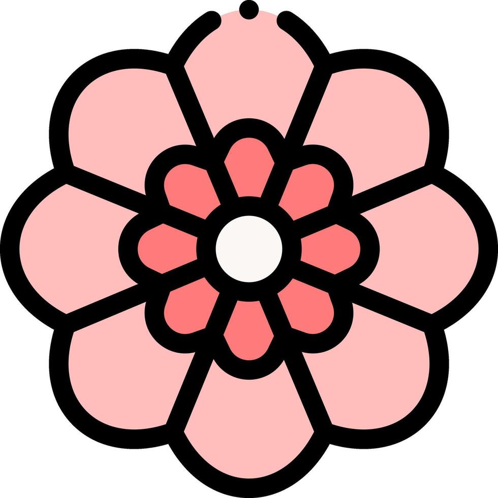 A pink flower with a white center vector