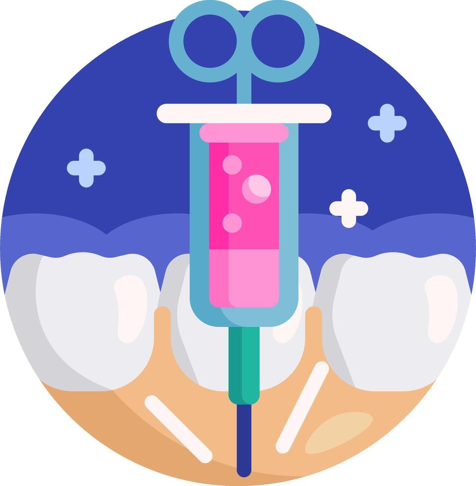 A tooth with a syringe and toothpaste vector
