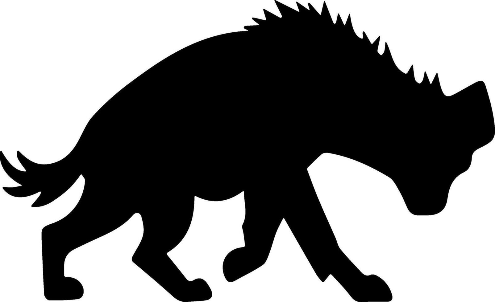 A silhouette of a hyena walking vector