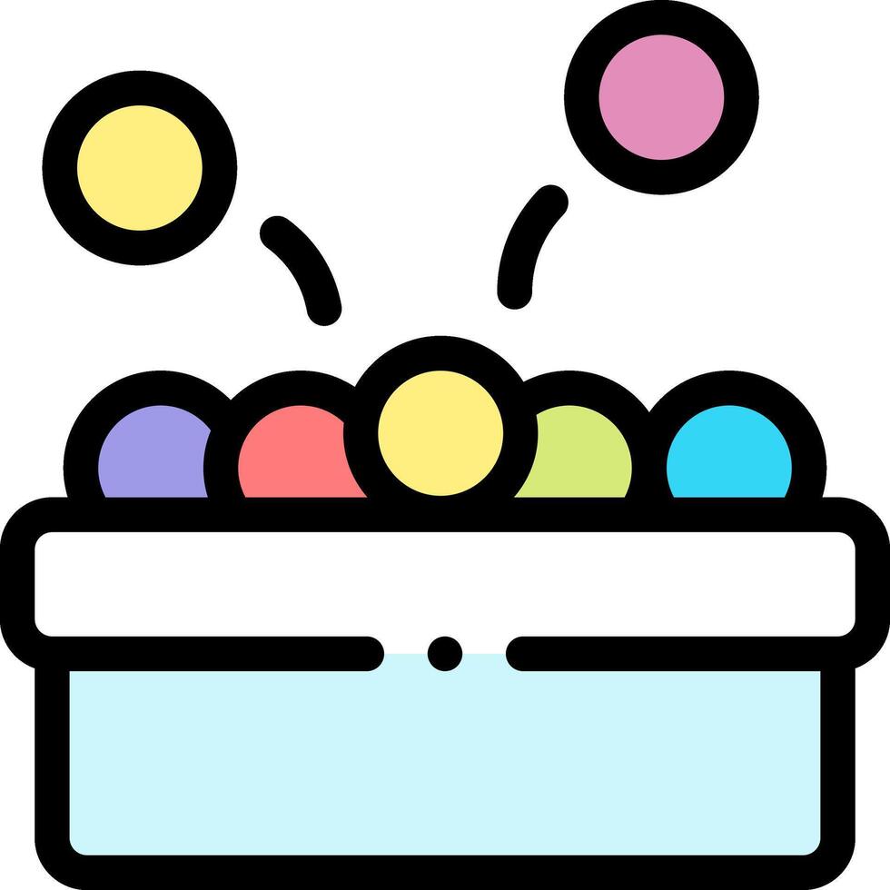 A box with colorful balls in it vector