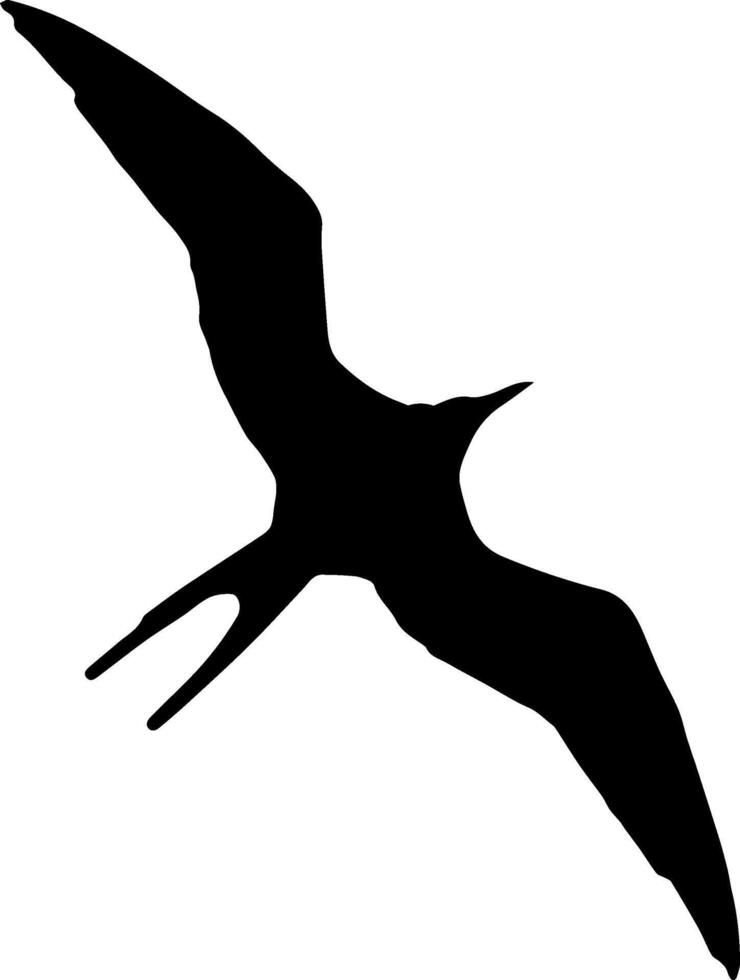 A black and white silhouette of a bird flying vector