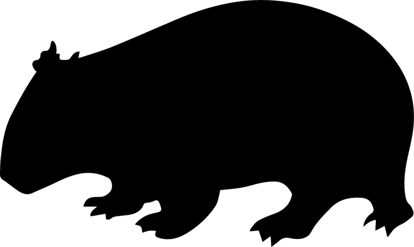 A black silhouette of a wombat vector