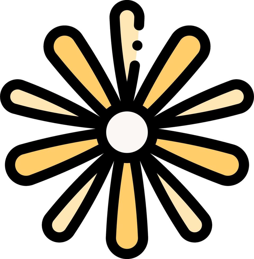 A flower with a yellow center and black petals vector