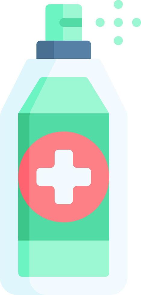 A bottle of hand sanitizer with a cross on it vector