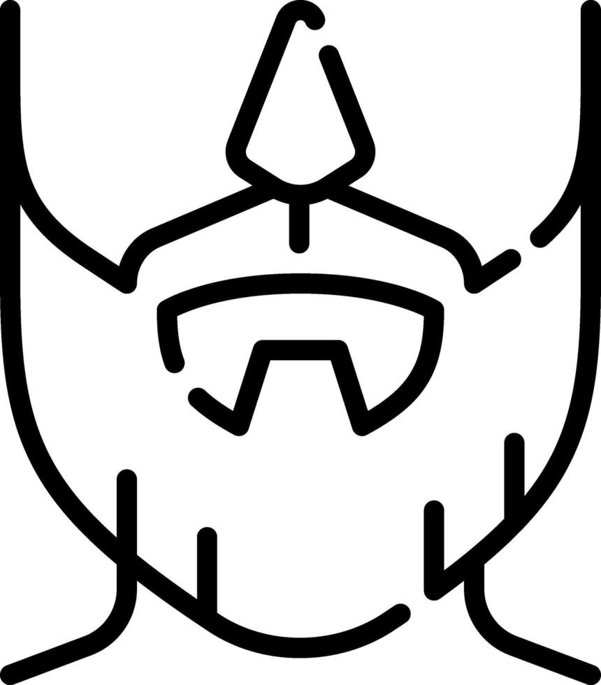 A line drawing of a man's face with a beard vector