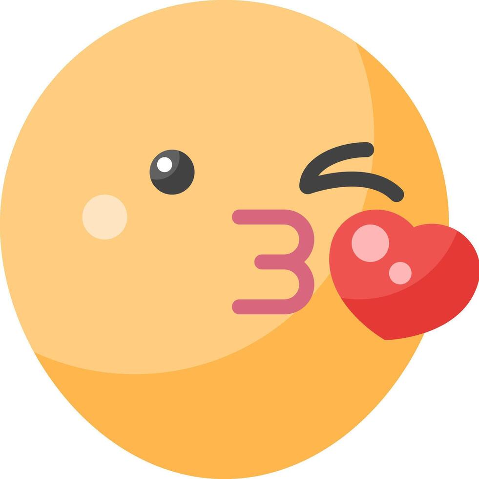 A yellow emoticion with a heart on it vector
