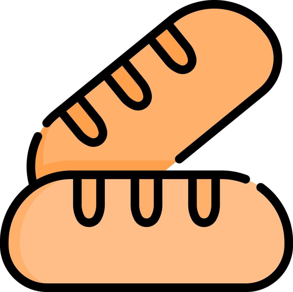 A loaf of bread with two slices of bread vector