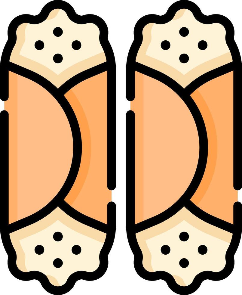 Two slices of bread with holes in them vector