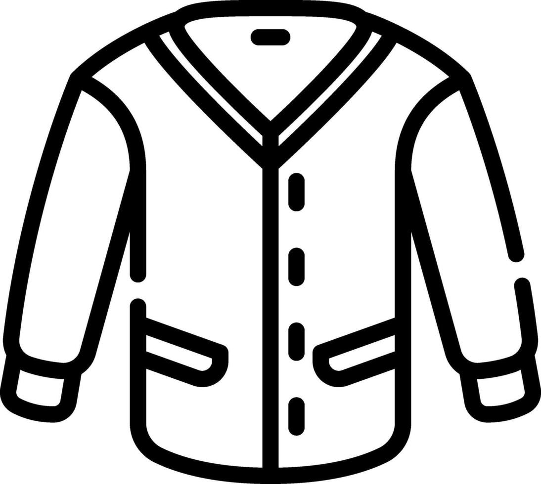 A black and white illustration of a jacket vector