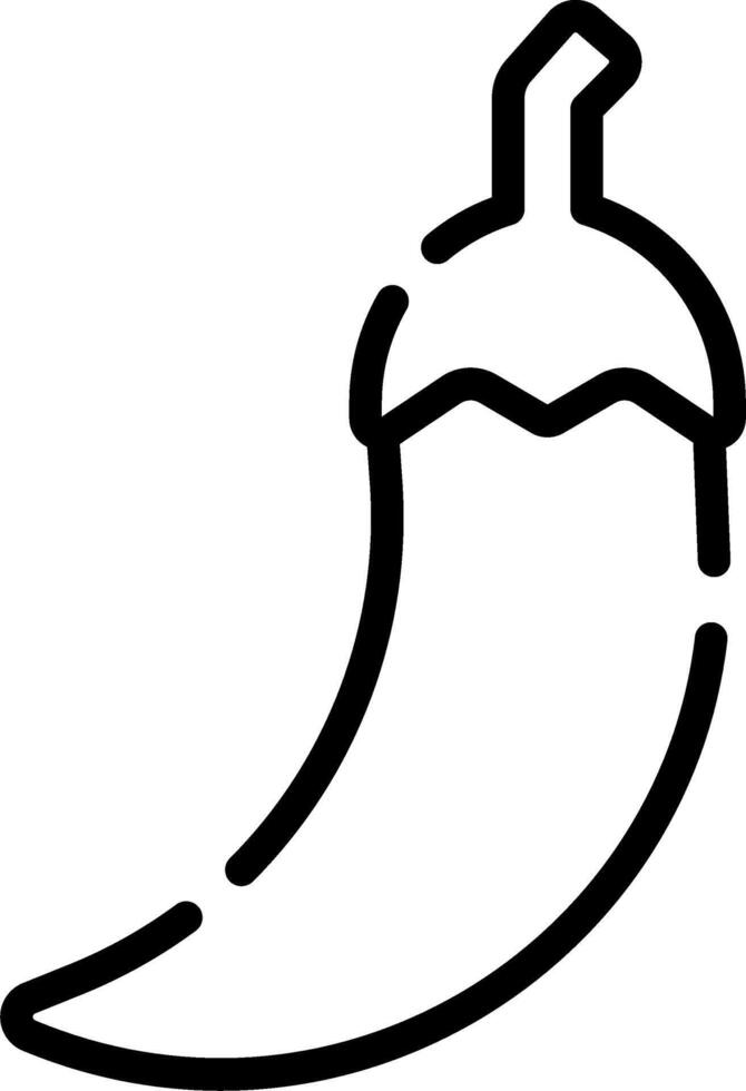 A black and white line drawing of a pepper vector