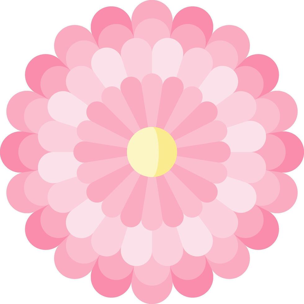 A pink flower with yellow center on a white background vector