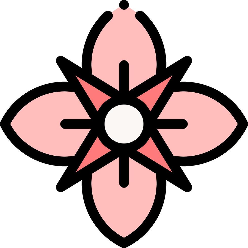 A pink flower with a star in the center vector