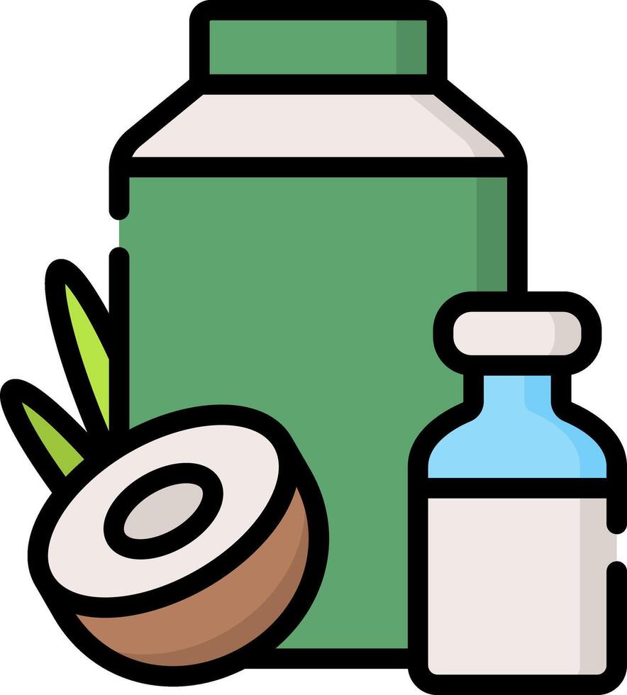 A bottle of medicine and coconut oil vector
