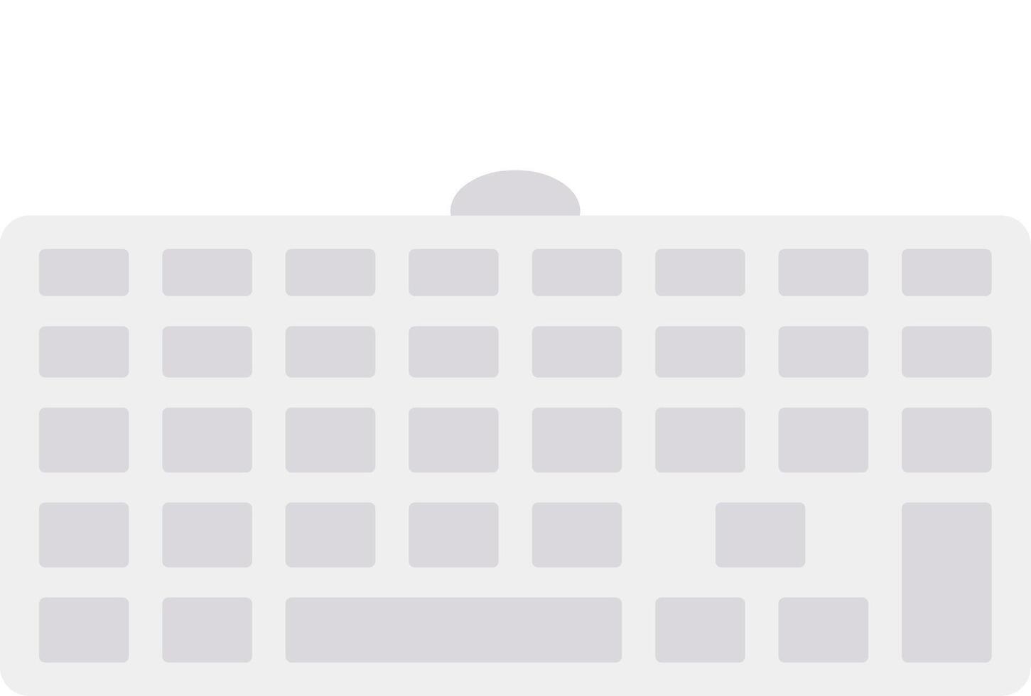 A white keyboard with a gray background vector