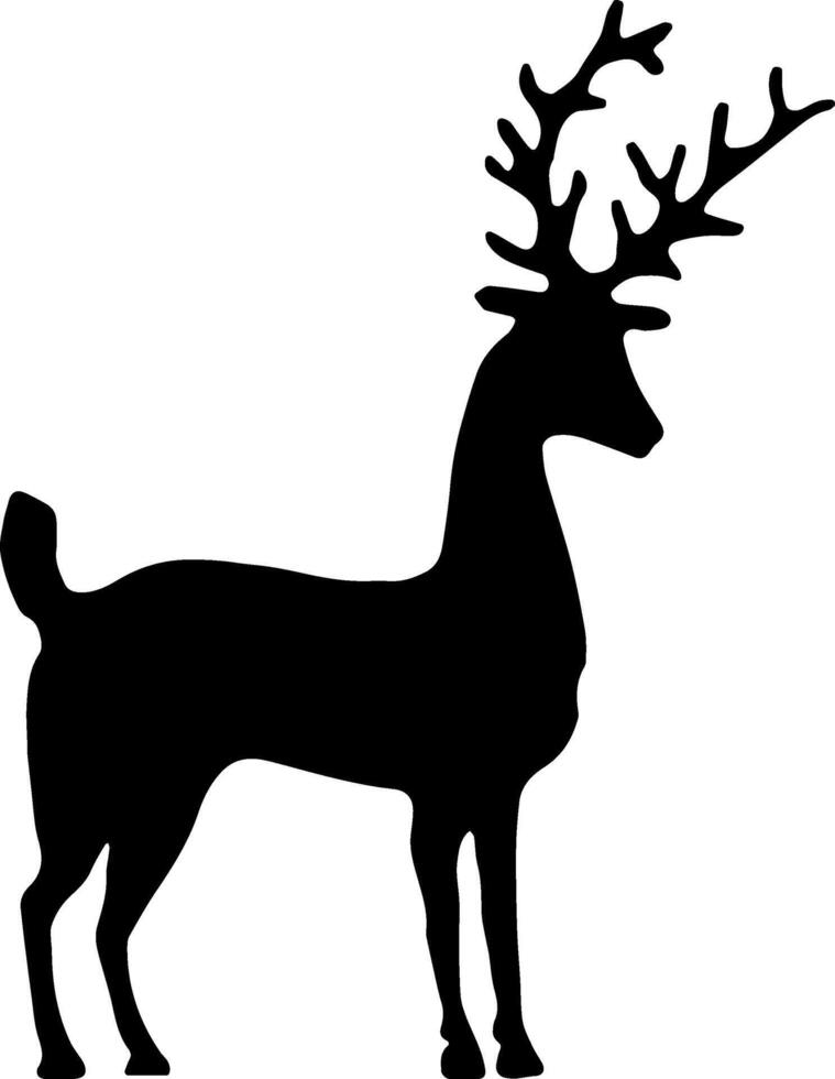 A black and white silhouette of a deer vector