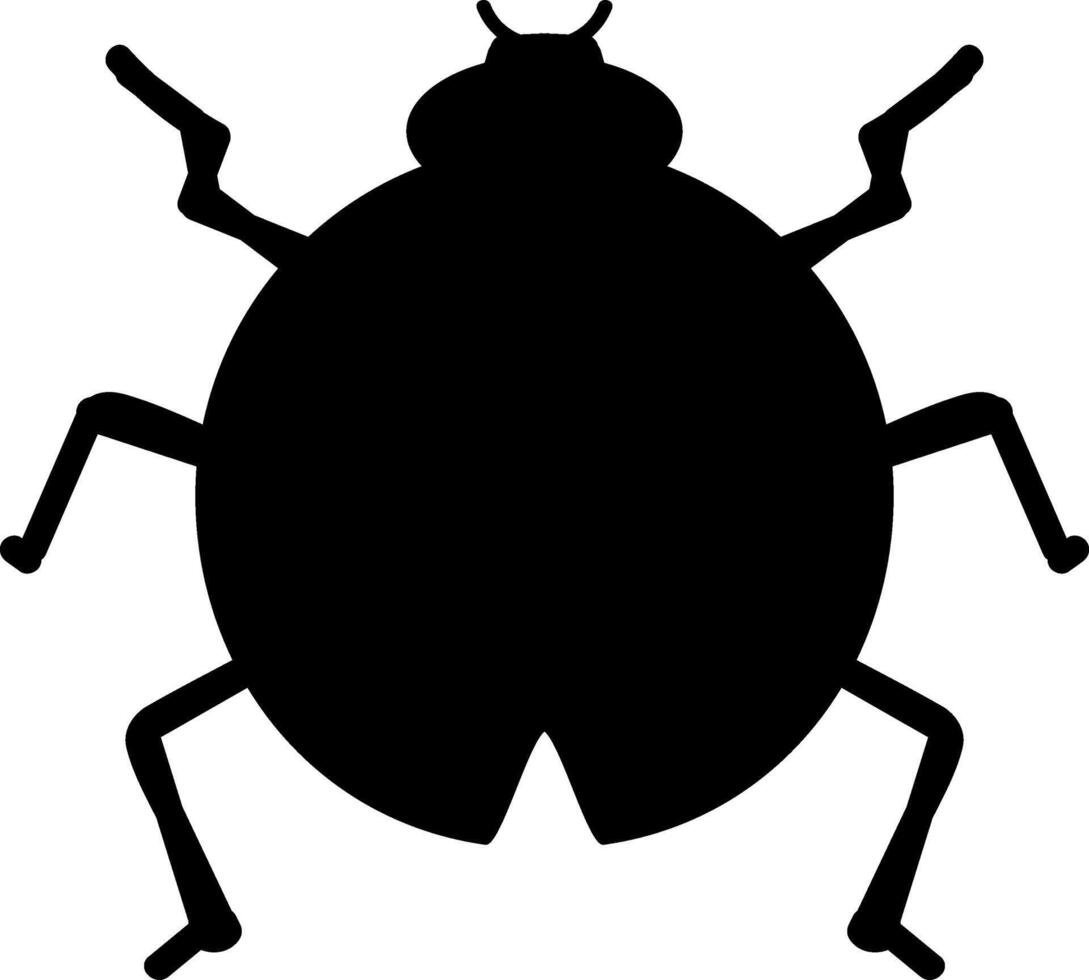 A black and white silhouette of a bug vector