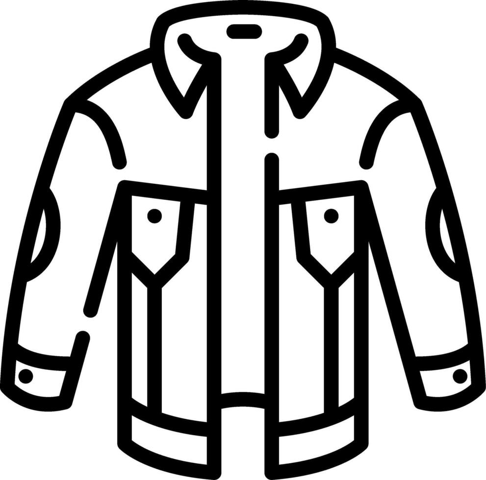 A black and white illustration of a jacket vector