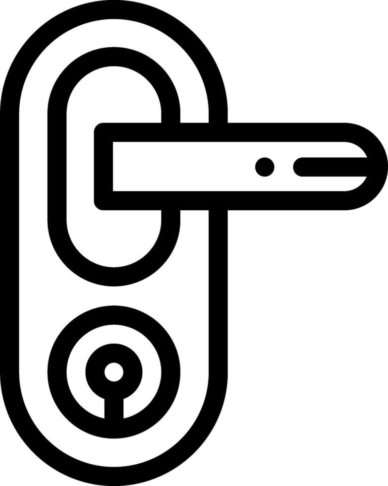 A black and white illustration of a key lock vector