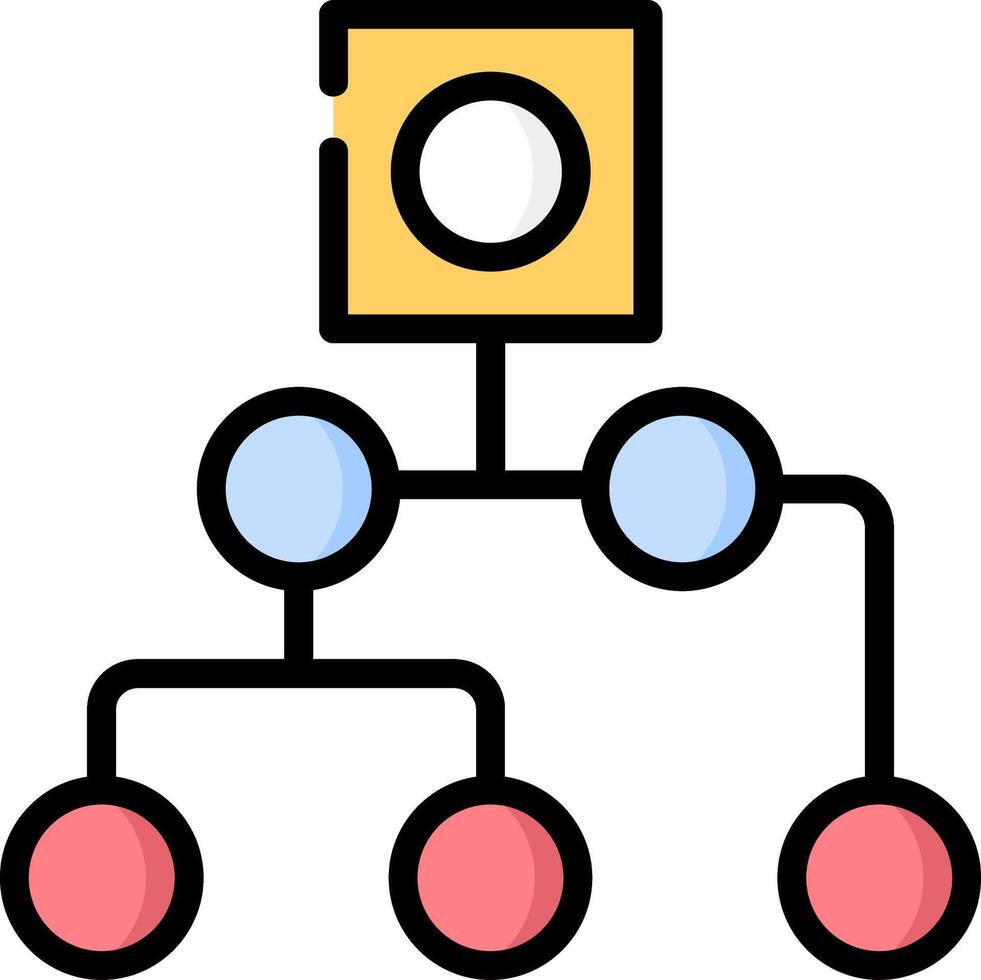 A diagram of a tree with three circles vector