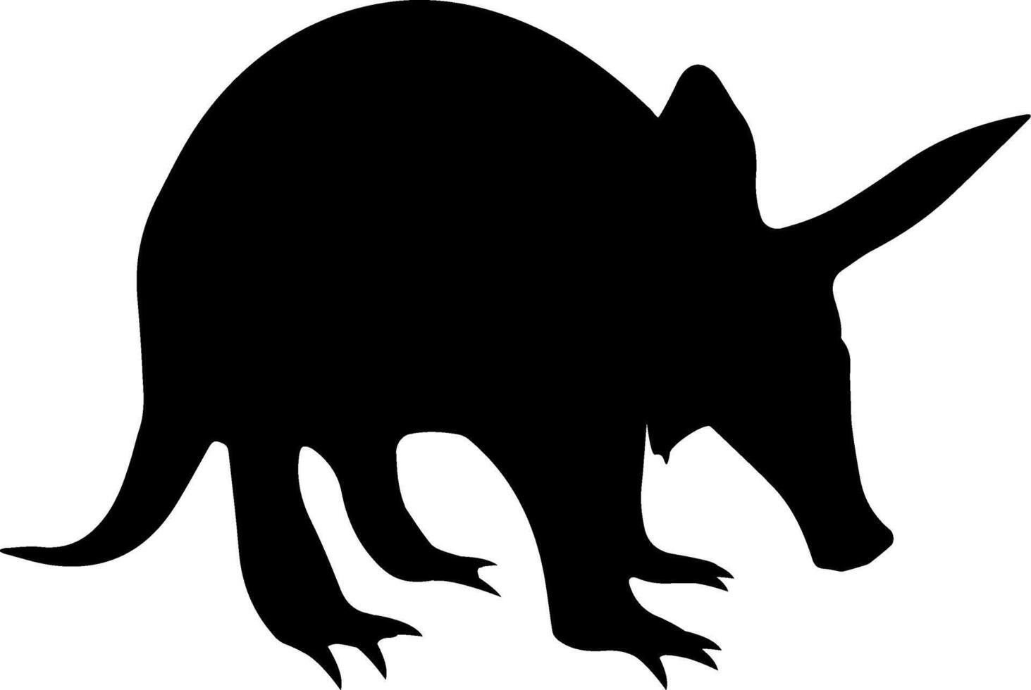 An armadillo is shown in silhouette on a white background vector