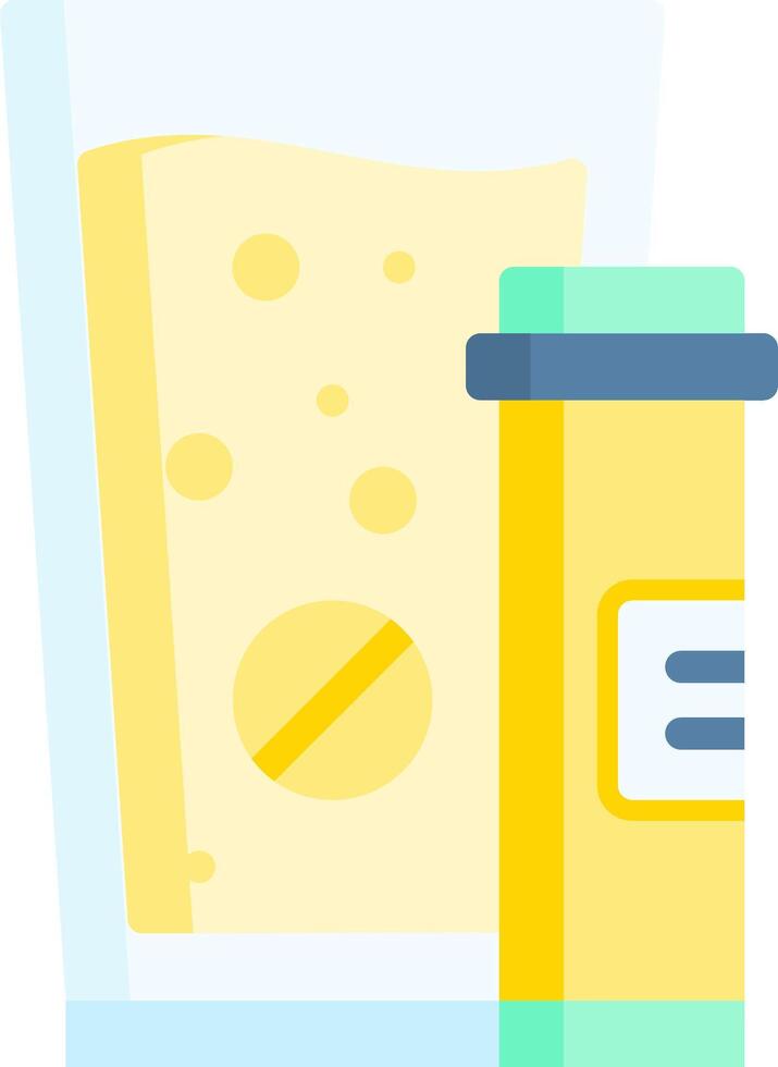 A pill bottle and a glass of milk vector