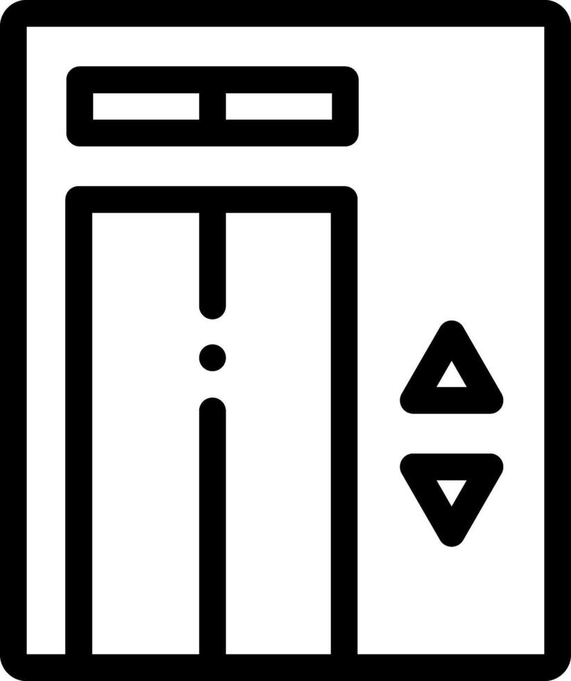 A black and white icon of a door vector