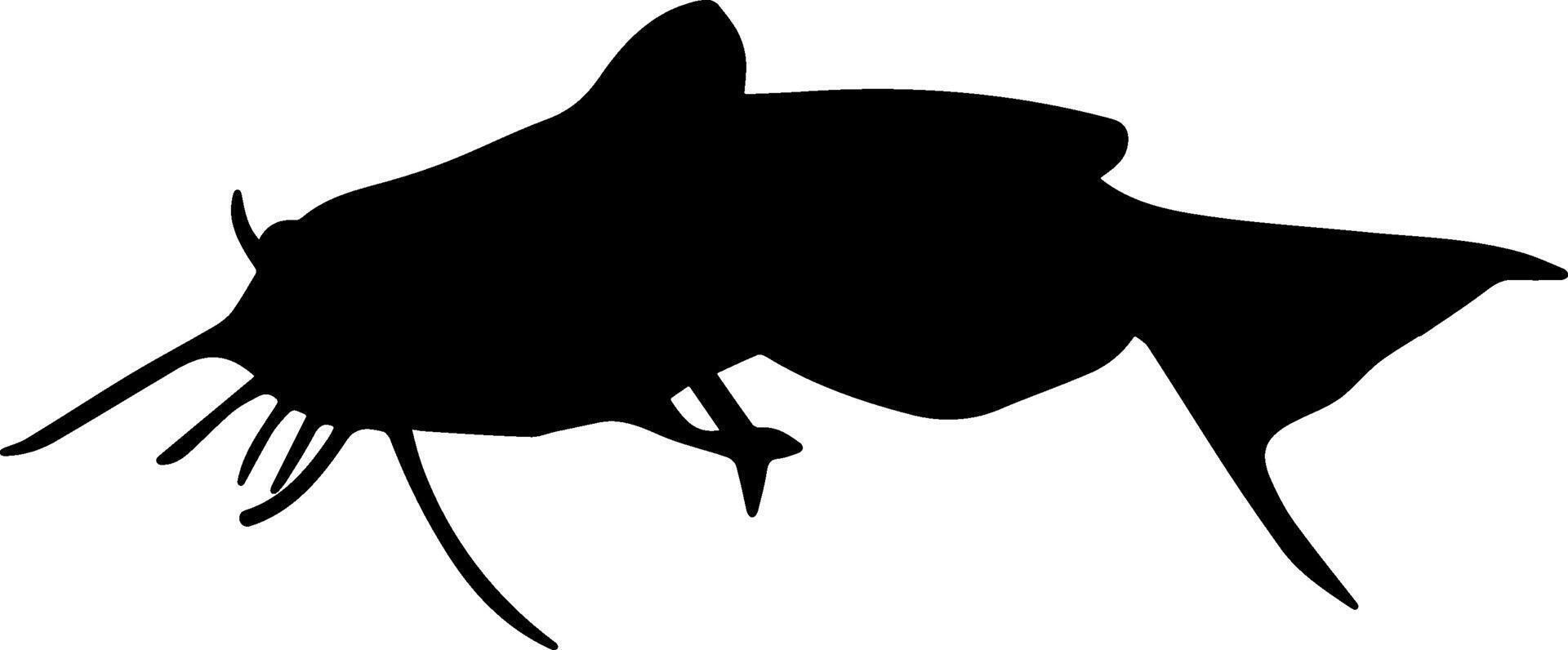 A silhouette of a fish on a white background vector