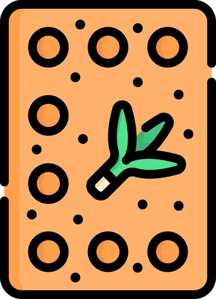 A square with a green plant on it vector